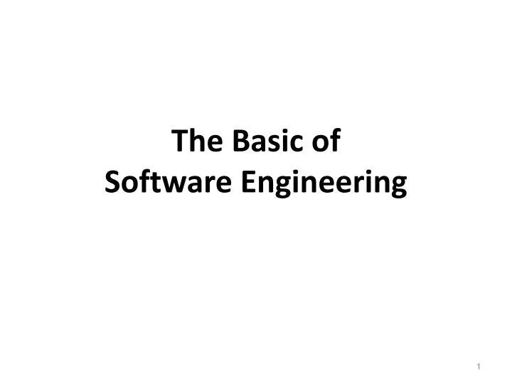 the basic of software engineering