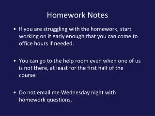 Homework Notes