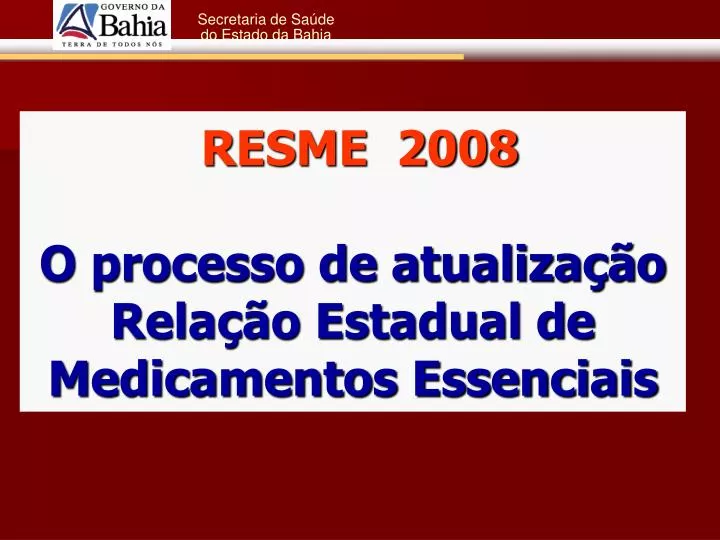 resme 2008 o processo de atualiza o rela o estadual de medicamentos essenciais