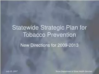 Statewide Strategic Plan for Tobacco Prevention