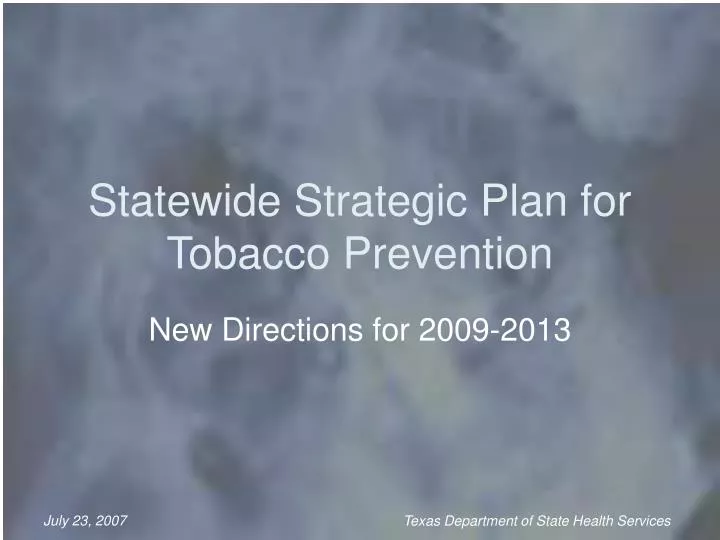 statewide strategic plan for tobacco prevention