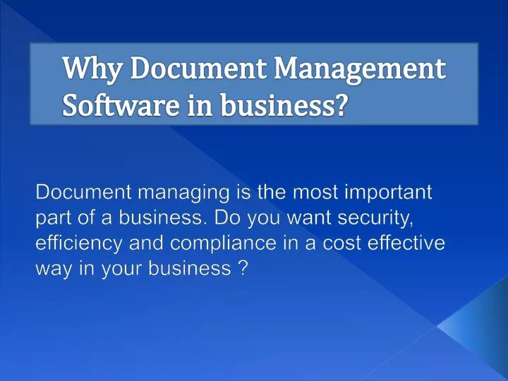 why document management software in business