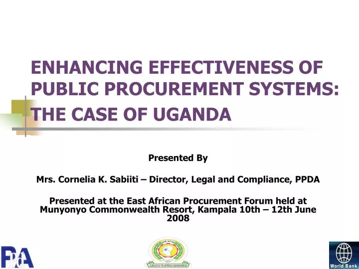 enhancing effectiveness of public procurement systems the case of uganda