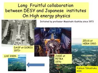Long Fruitful collaboration between DESY and Japanese institutes On High energy physics