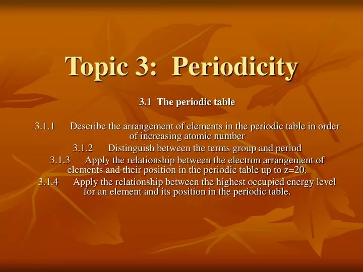 topic 3 periodicity