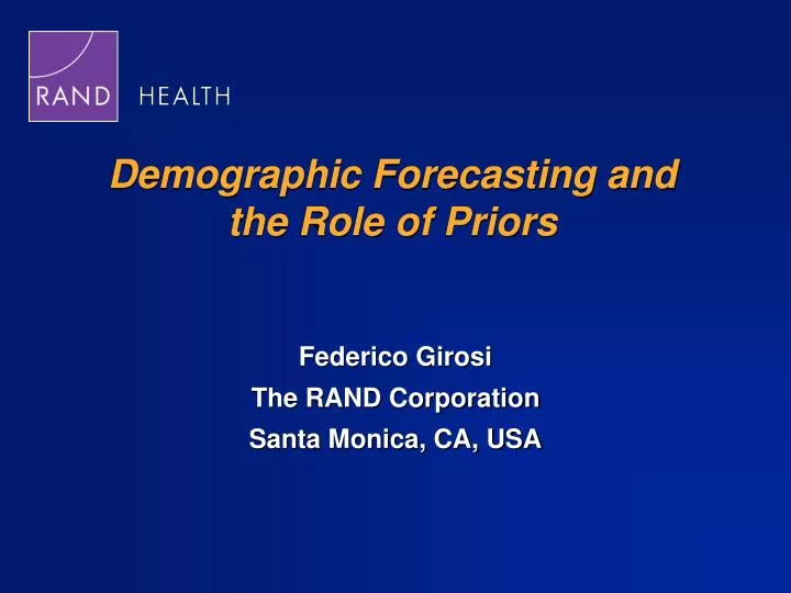demographic forecasting and the role of priors