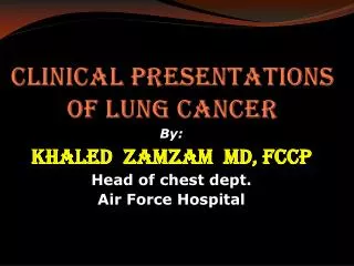 Clinical presentations of lung cancer