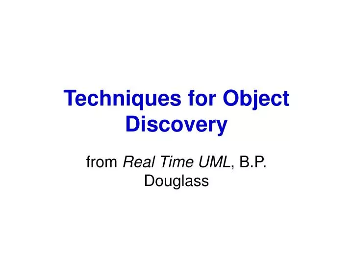 techniques for object discovery