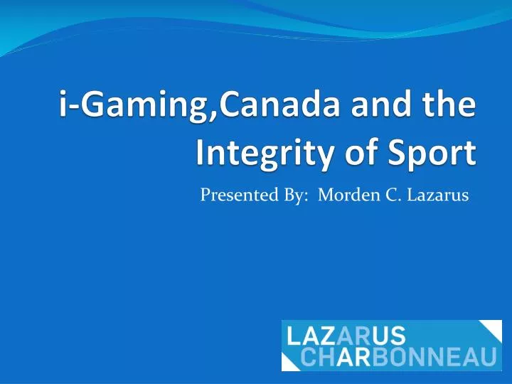 i gaming canada and the integrity of sport