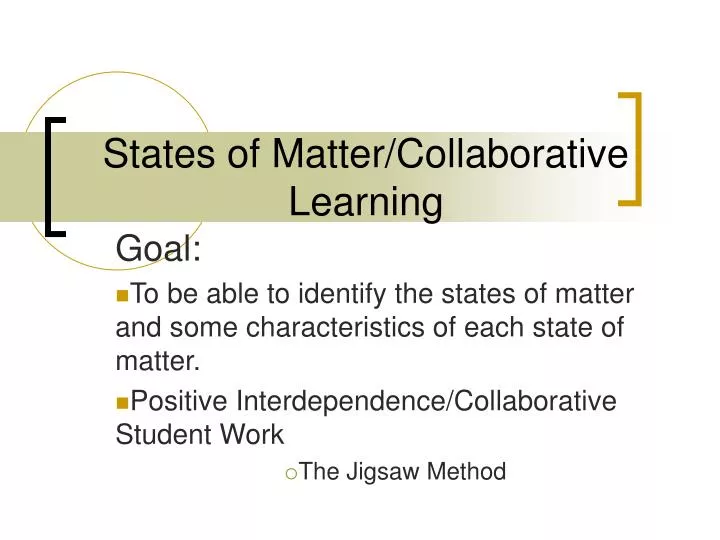 states of matter collaborative learning