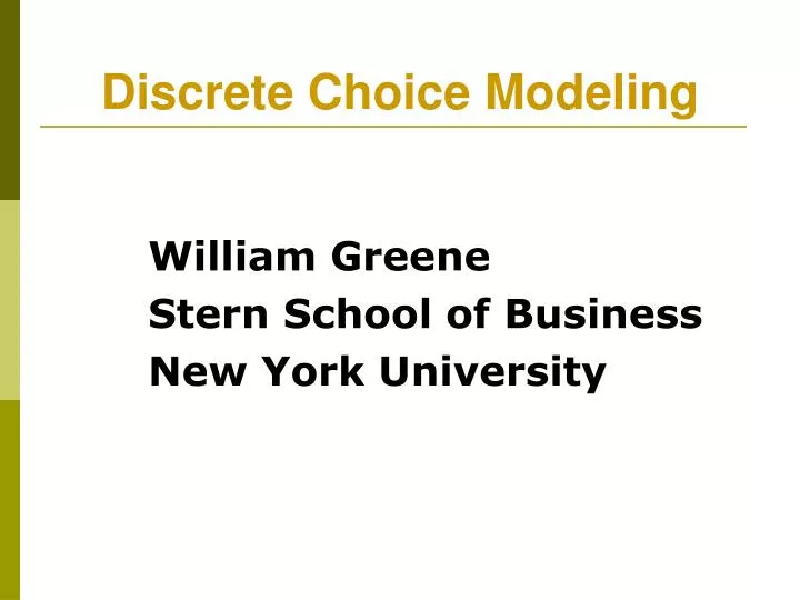 discrete choice modeling