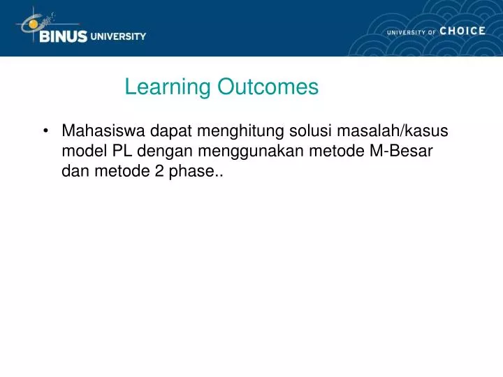 learning outcomes