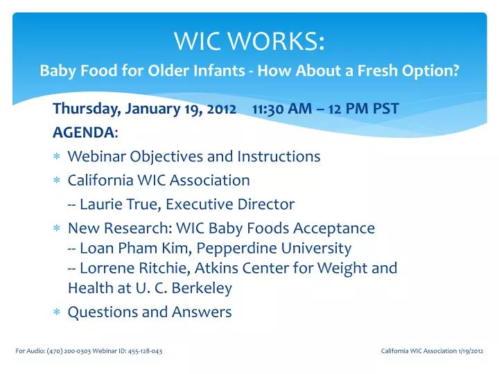 wic works baby food for older infants how about a fresh option
