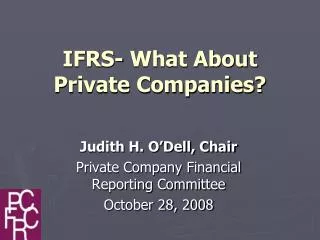 IFRS- What About Private Companies?