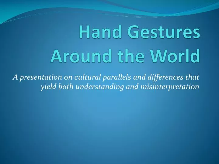 hand gestures around the world