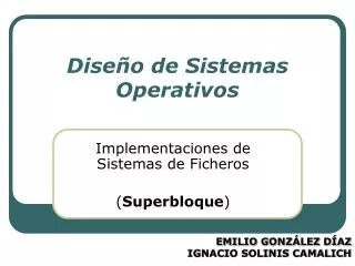 dise o de sistemas operativos