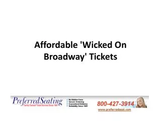 Affordable 'Wicked On Broadway' Tickets