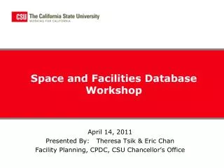 Space and Facilities Database Workshop