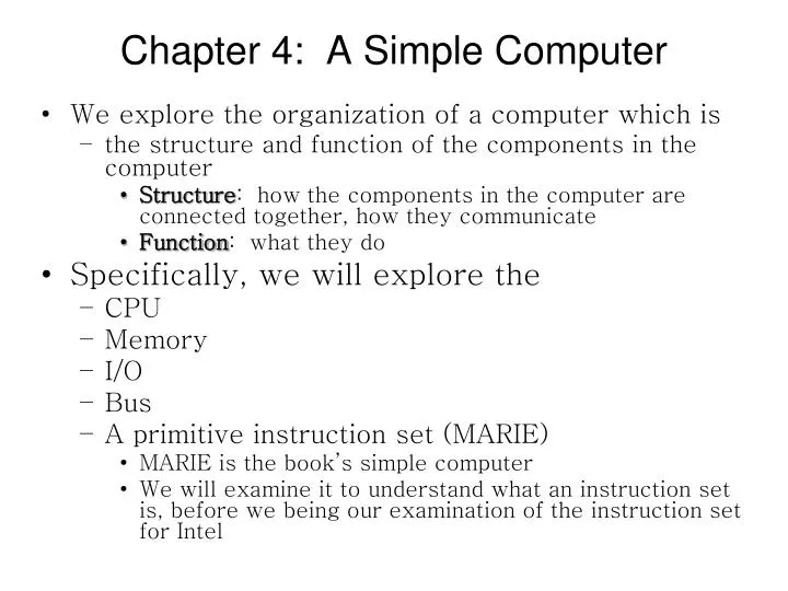 chapter 4 a simple computer