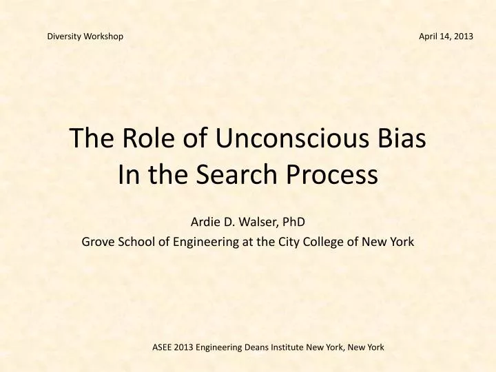 the role of unconscious bias in the search process