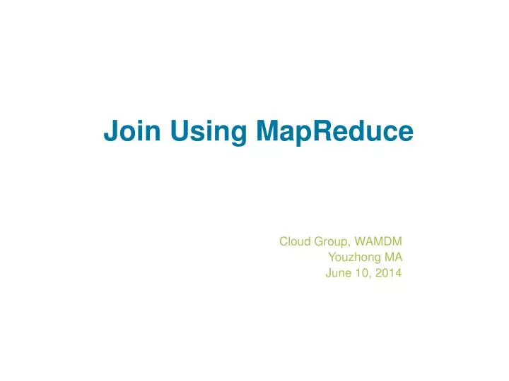 join using mapreduce