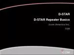 D-STAR D-STAR Repeater Basics Icom America Inc. TSR