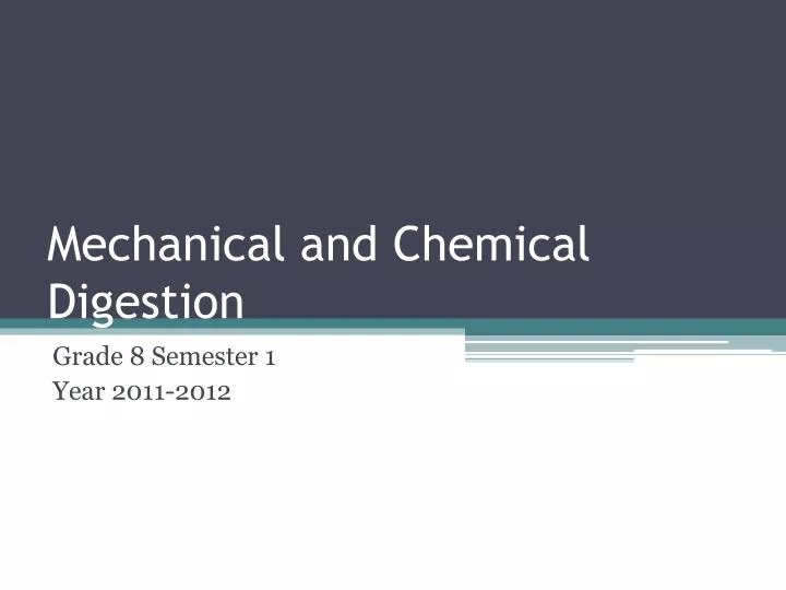 mechanical and chemical digestion