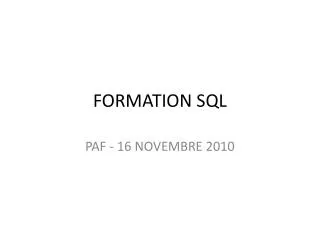 formation sql