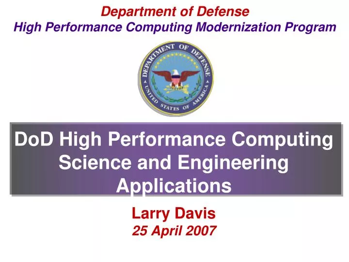 dod high performance computing science and engineering applications