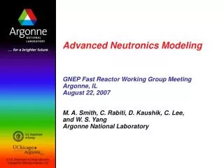 Advanced Neutronics Modeling