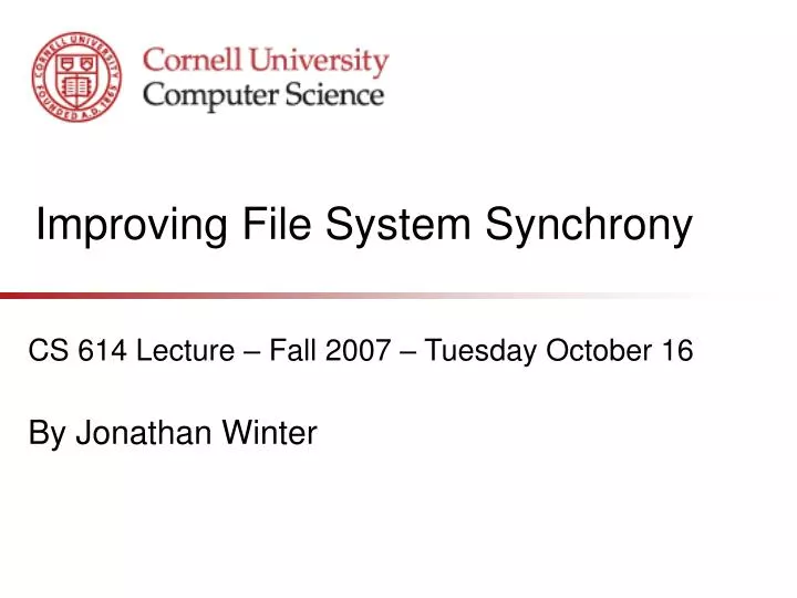 improving file system synchrony