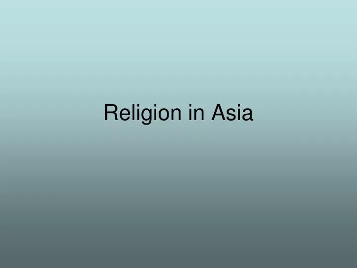 religion in asia