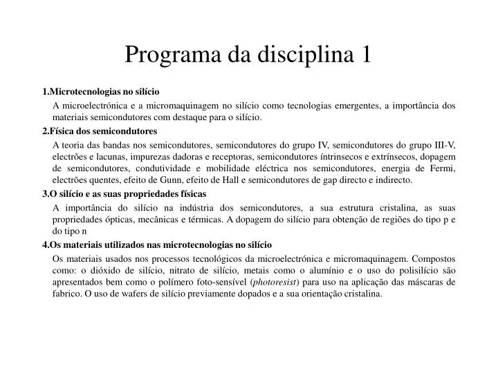 programa da disciplina 1