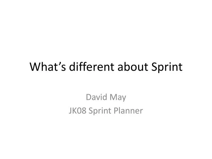 what s different about sprint