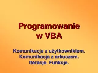 programowanie w vba