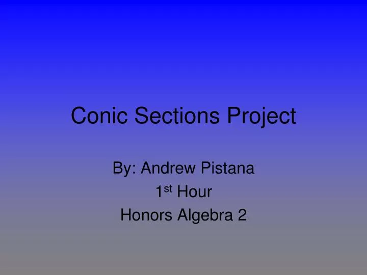 conic sections project
