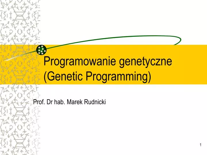 programowanie genetyczne genetic programming