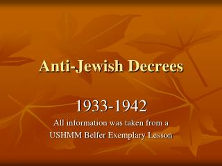 Anti-Jewish Decrees