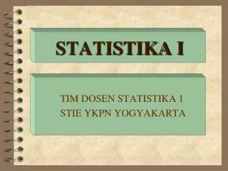 STATISTIKA I