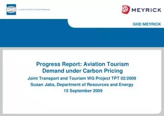 Progress Report: Aviation Tourism Demand under Carbon Pricing