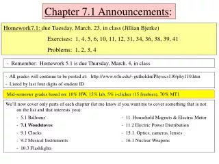 Chapter 7.1 Announcements :