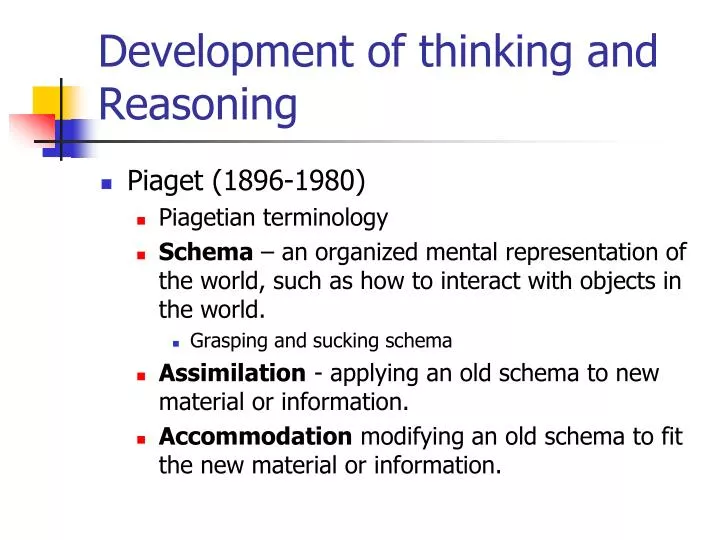 development of thinking and reasoning
