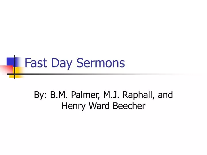 fast day sermons