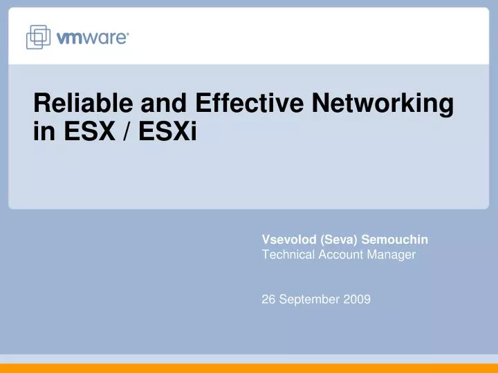 reliable and effective networking in esx esxi
