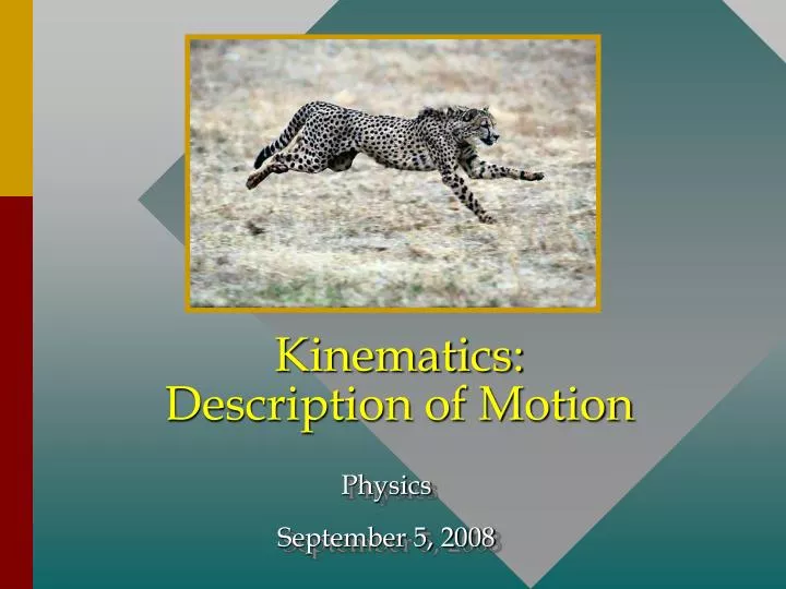 kinematics description of motion