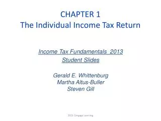 CHAPTER 1 The Individual Income Tax Return