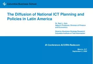 The Diffusion of National ICT Planning and Policies in Latin America
