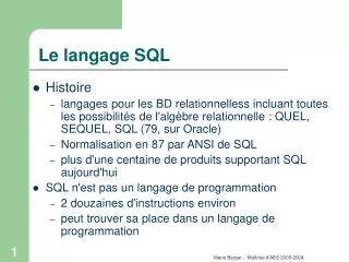 le langage sql