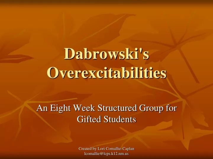 dabrowski s overexcitabilities