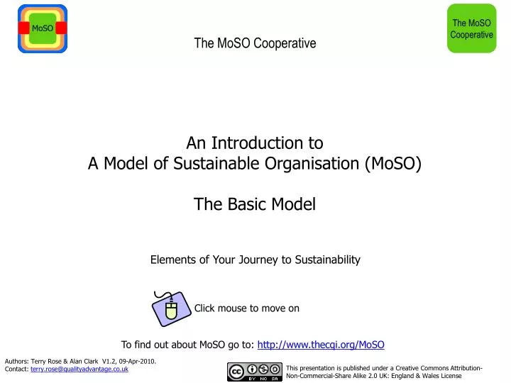 an introduction to a model of sustainable organisation moso the basic model